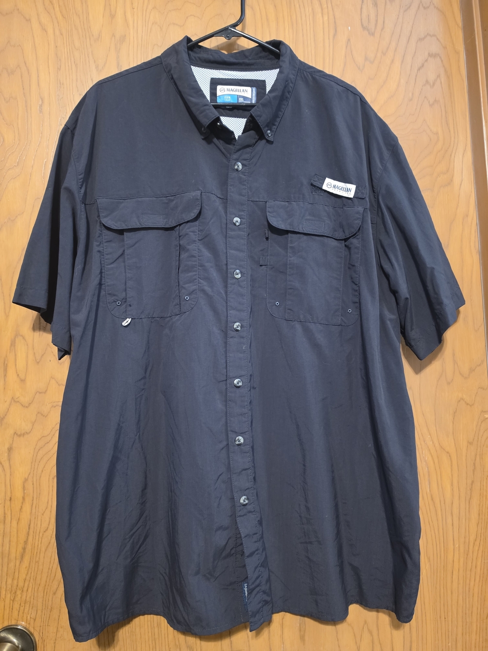 Magellan Outdoors Men's Short Sleeve Button-Down Shirt - Black